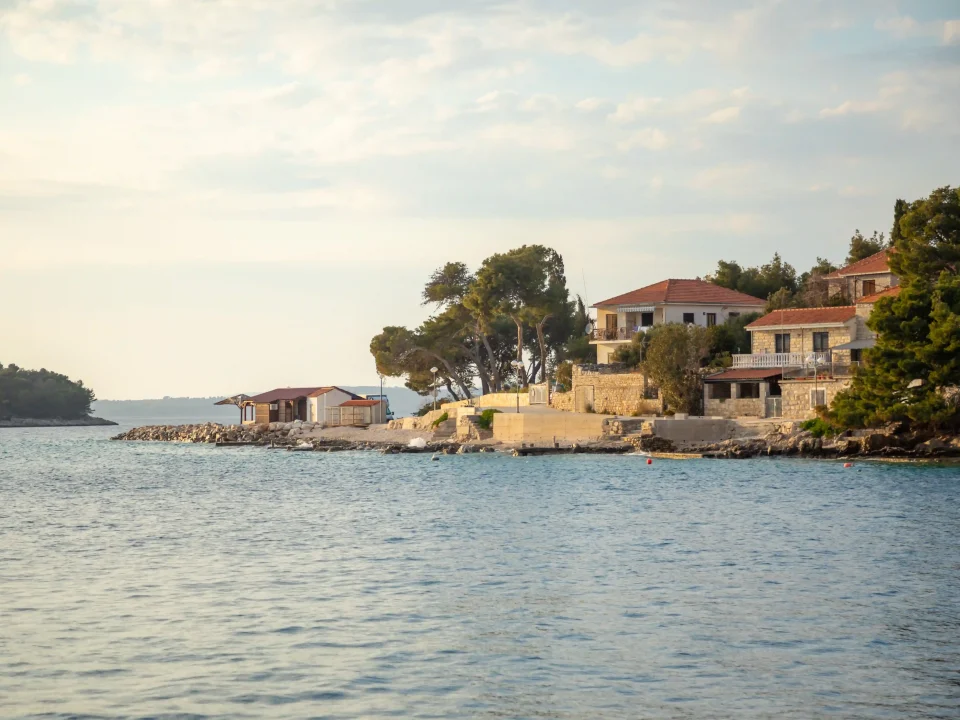 view beach bar punta small village maslinica solta island croatia